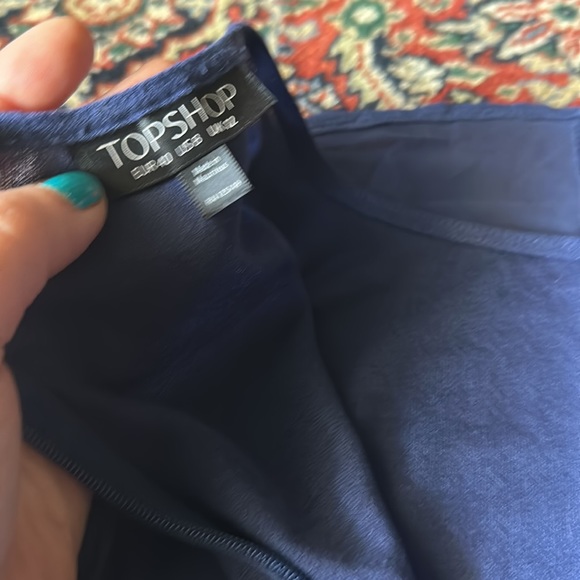 NWOT Topshop Asymmetrical Hemline , sleeveless dress with slip & back zip!UK 12 - Picture 10 of 14